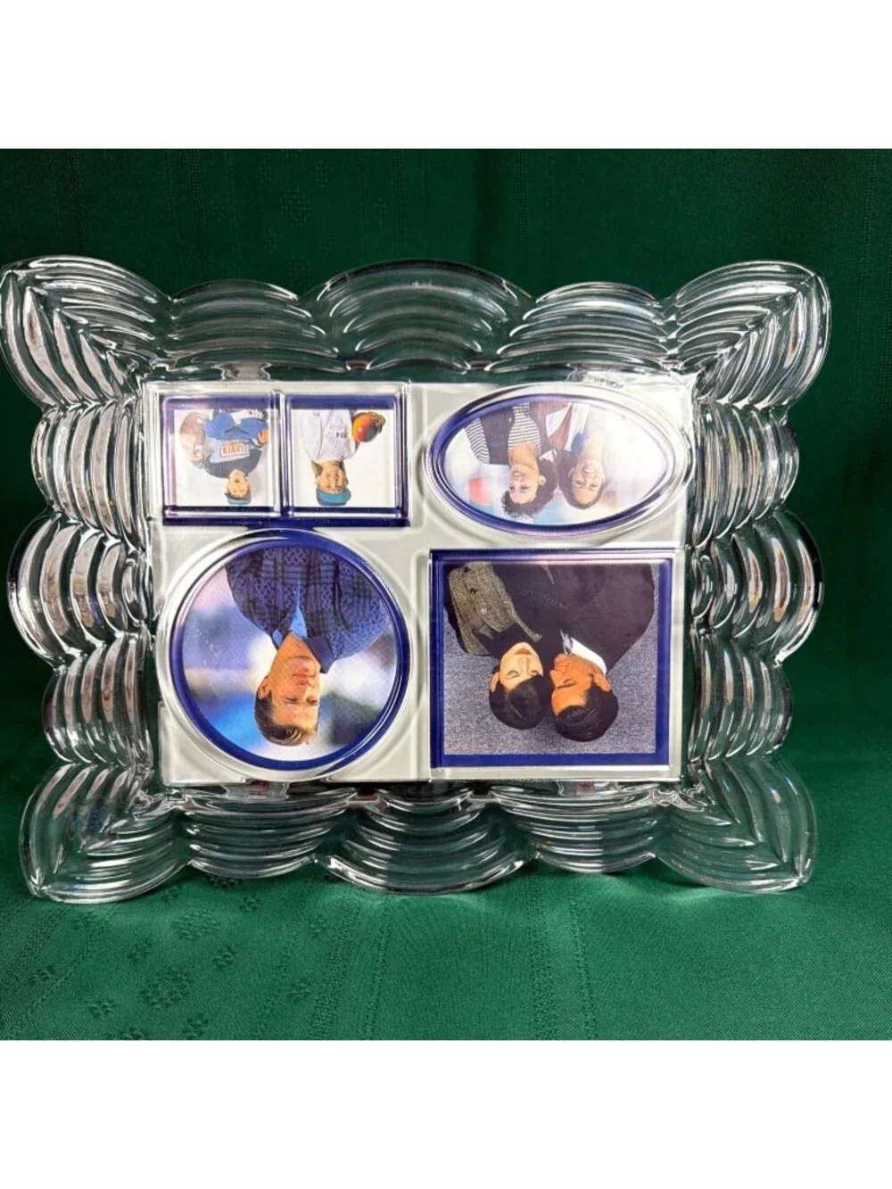 Vintage 1995 Royal Limited Lead Crystal Collage Picture Frame 4 Openings Czech